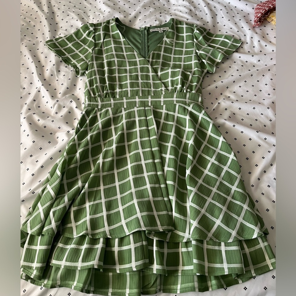 Allison and Kelly green maxi dress